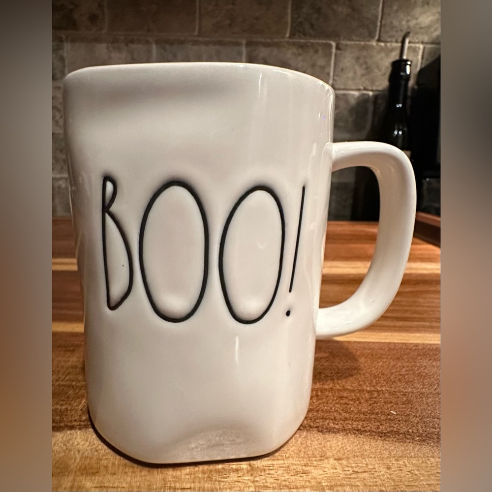Rae Dunn White 'BOO!' Mug